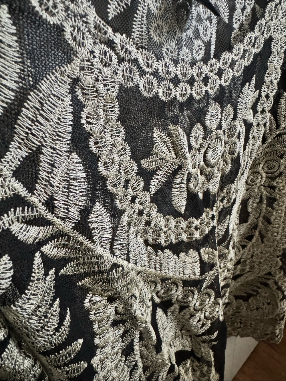 ALLOY Black Mesh Top with Gold Lace Motif - Picture 3 of 6